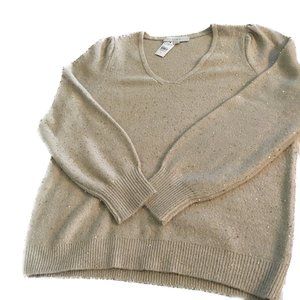 NWT Ann Taylor LOFT Glittery Sequin long sleeve Sweater M